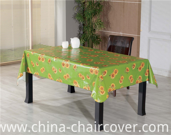 Nonwoven/Flannel/Fabric Backing PVC Printed Tablecloth LFGB Oko-Tex Wholesale China Factory